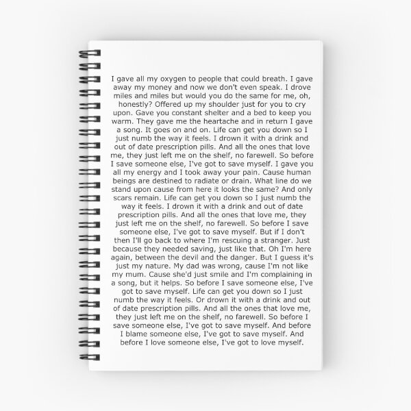 Item preview, Save Myself Lyrics designed and sold by danielamassaro.