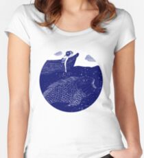 The Blue Shimmering Sea Lights Women's Fitted Scoop T-Shirt