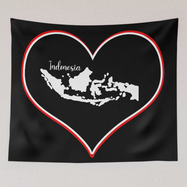 Item preview, Black heart map Indonesia designed and sold by Astralia.