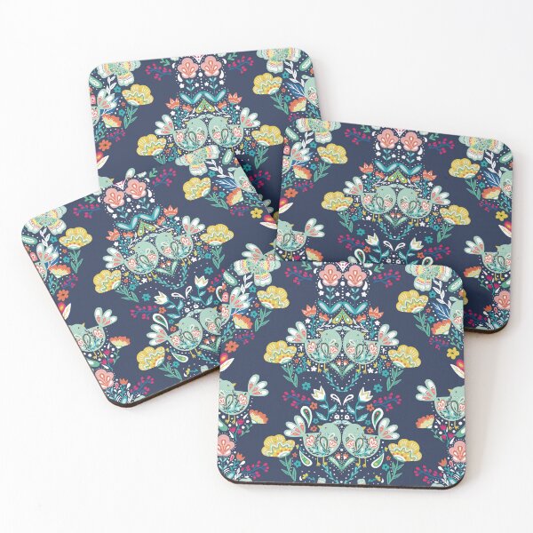 Item preview, Blue bird maximalist folk design  designed and sold by SisterlyLove.