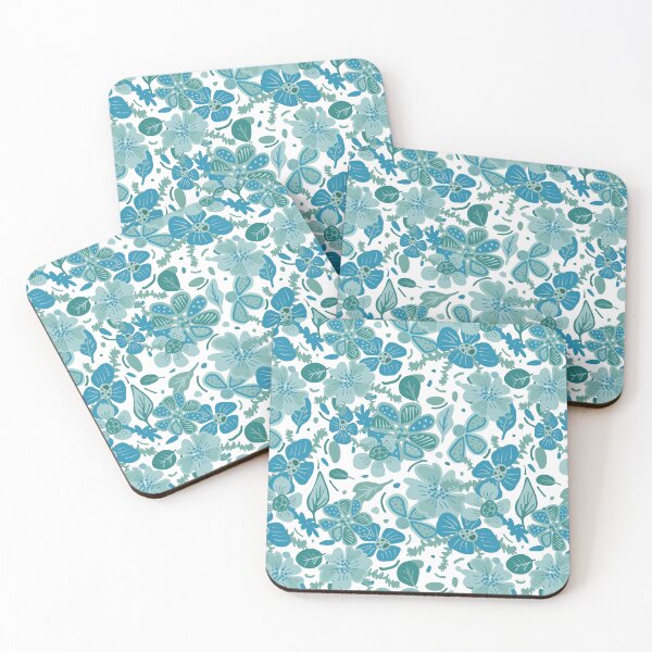Item preview, Whimsical periwinkle blue flowers  designed and sold by SisterlyLove.