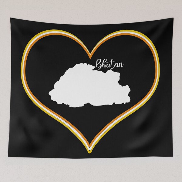 Item preview, Black Heart Map Bhutan designed and sold by Astralia.