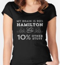 My Brain is 90% Hamilton Vintage T-Shirt from the Hamilton Broadway Musical - Aaron Burr Alexander Hamilton Gift Women's Fitted Scoop T-Shirt