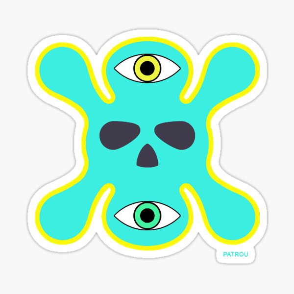 "X Eyes blue " Sticker by MrsSarahD1356 Redbubble