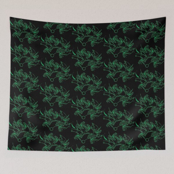 Item preview, Green Hand Drawn Abstract Artwork Fashion Pattern designed and sold by that5280lady.