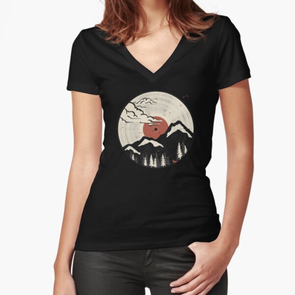 MTN LP... Fitted V-Neck T-Shirt