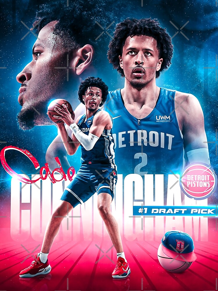 Detroit Pistons: Cade Cunningham 2021 Poster - NBA Removable Adhesive Wall Decal Large
