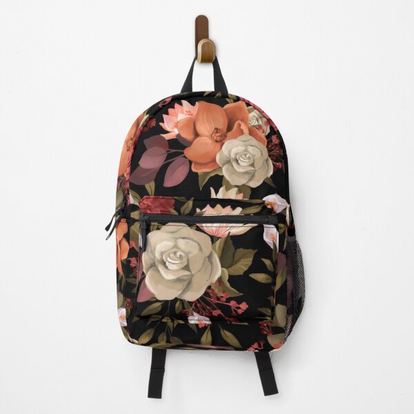 Item preview, Dark Floral Vintage Rose and Flowers Painting, Delicate Peach, Purple, and Pink Roses.Roses designed and sold by Orianah.