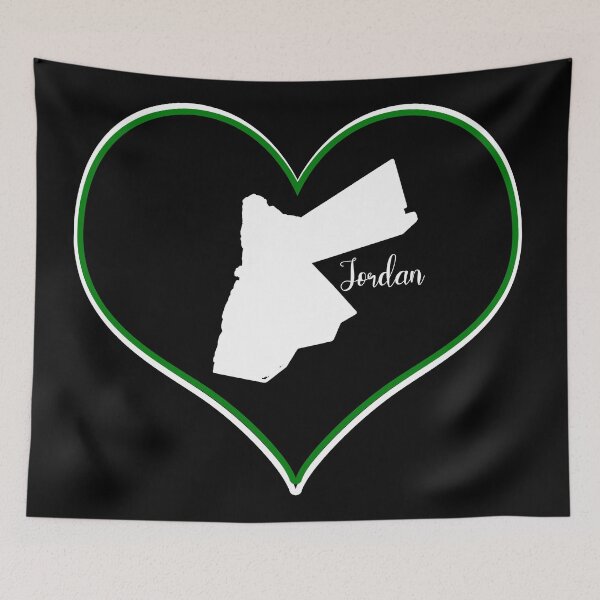 Item preview, Black heart map Jordan designed and sold by Astralia.
