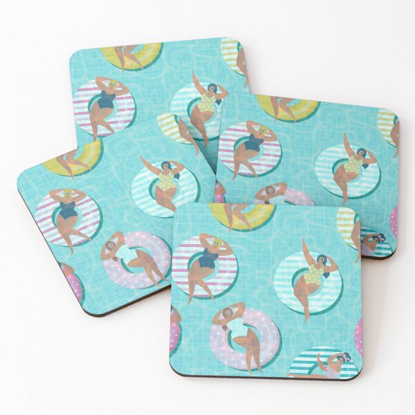 Item preview, vintage women swimming in pool pattern designed and sold by Beeroclock.