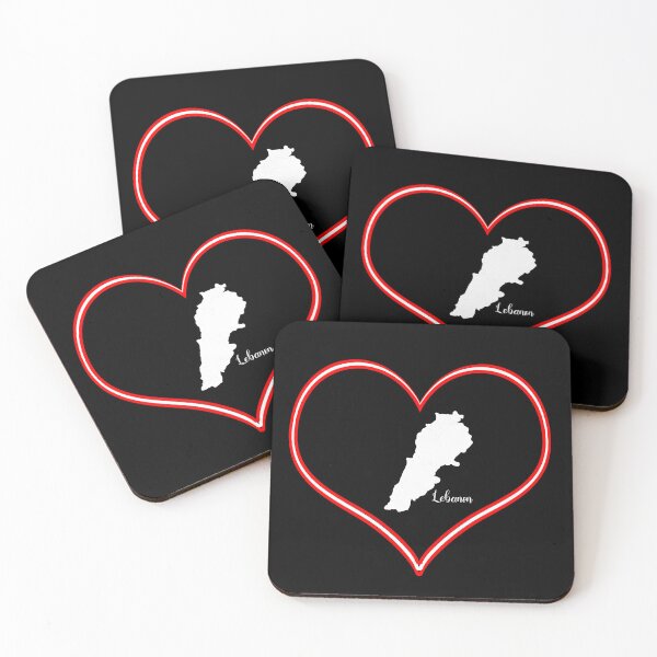 Item preview, Black heart map Lebanon designed and sold by Astralia.