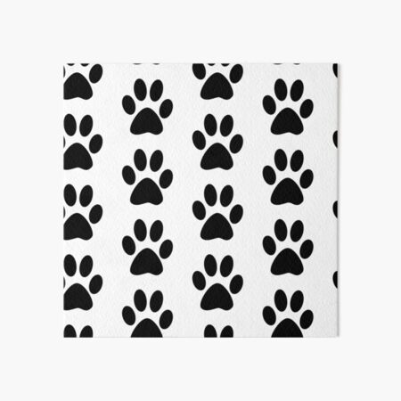 Black And White Dog Paw Print Pattern Rug by Cool Prints