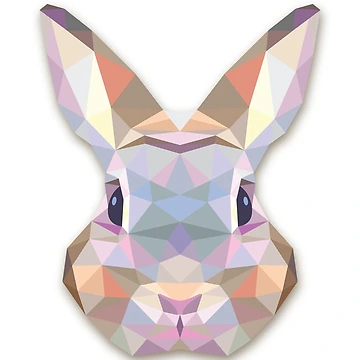 Artwork thumbnail, Polygonal Rabbit Bunny Head Triangular Colorful Design by TotalityDesigns