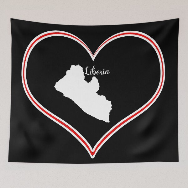 Item preview, Black Heart Map Liberia designed and sold by Astralia.
