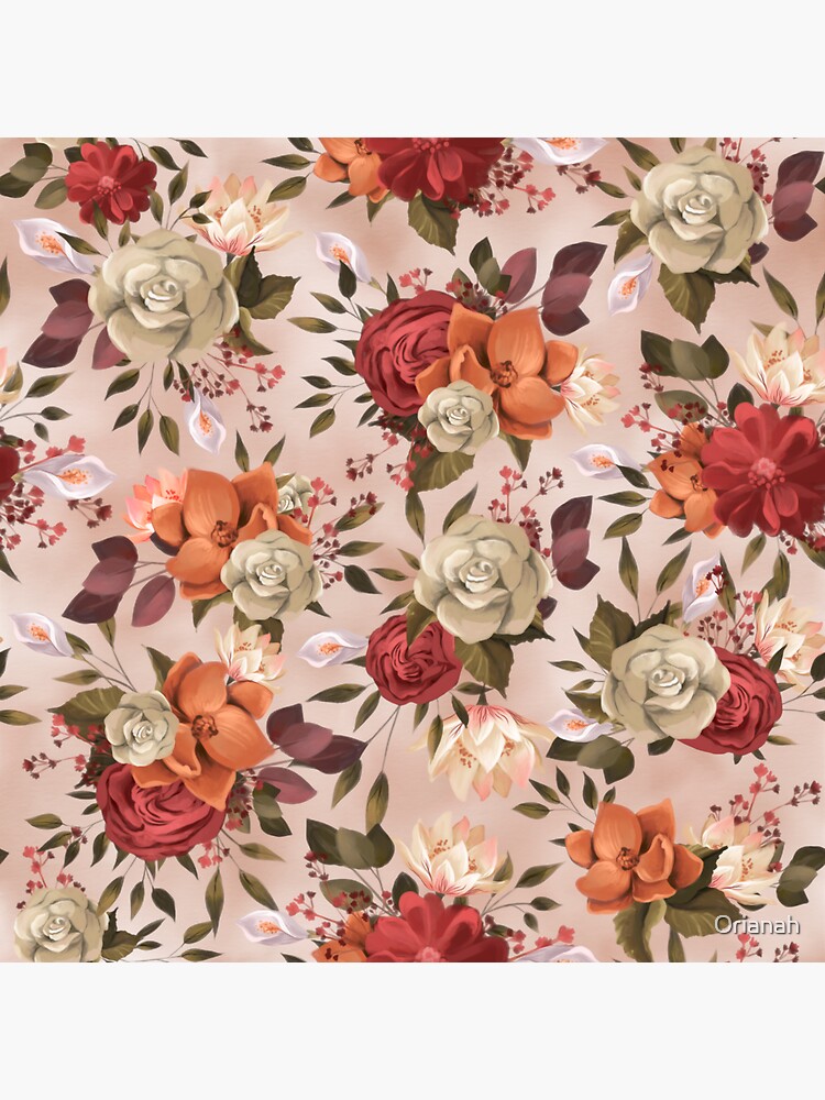 Peachy Retro Floral Vinyl