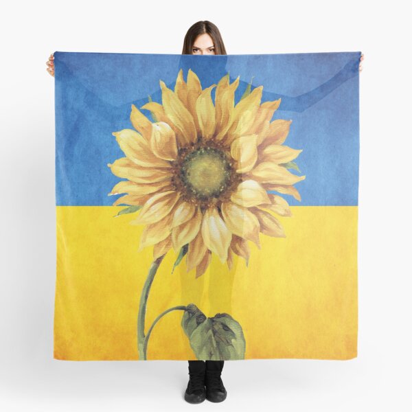 Sunflower On The Ukrainian Flag Scarf