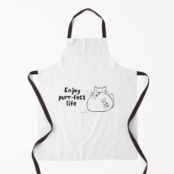 Item preview, Fat cat eating snack enjoy purr-fect life kawaii design designed and sold by high5doodle.