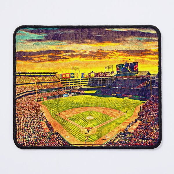 Item preview, Globe Life Park in Arlington, Texas, at sunset - digital painting designed and sold by NickoPrints.