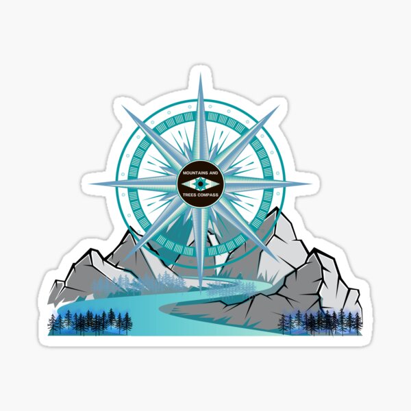 Mountains Compass Stickers for Sale | Redbubble