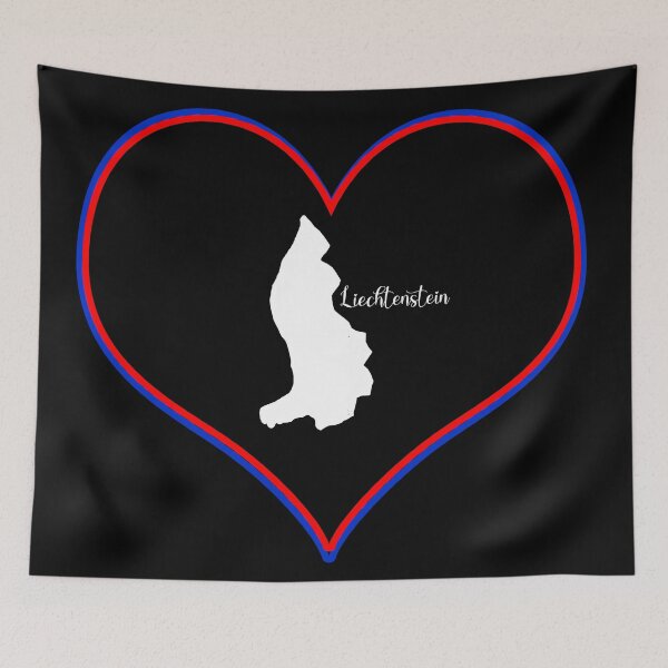 Item preview, Black Heart Liechtenstein Map designed and sold by Astralia.