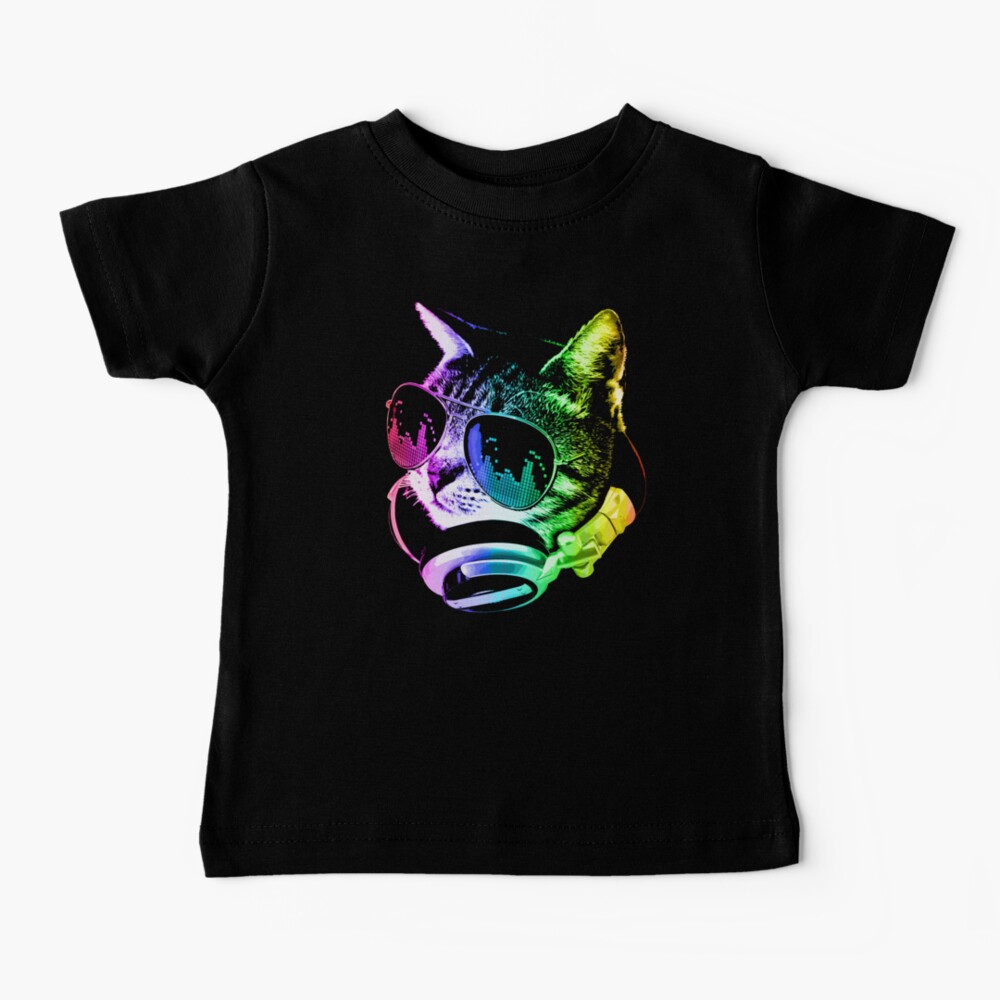 Rainbow Music Cat Baby T-Shirt