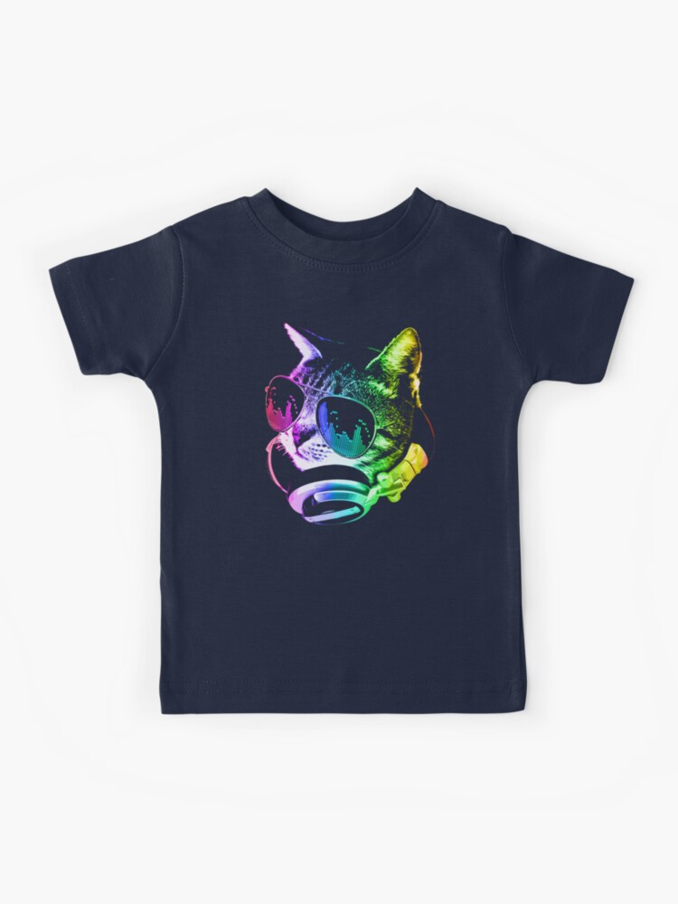 Rainbow Music Cat Kids T Shirt for Sale by robotface Redbubble