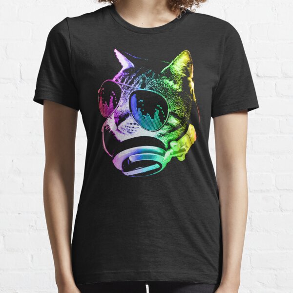 Rainbow Music Cat Camiseta esencial