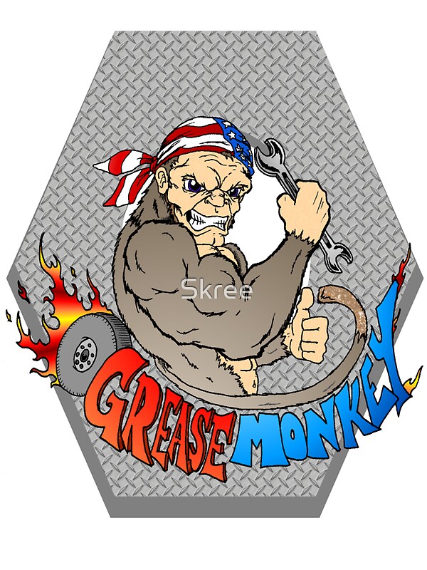 "Grease Monkey Logo" Stickers by Skree Redbubble