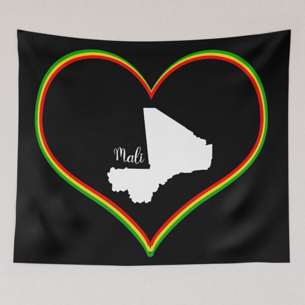 Item preview, Black heart Mali map designed and sold by Astralia.