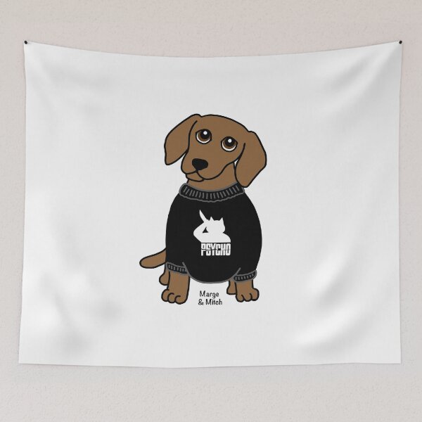 Item preview, Cute Dachshund Sausage Dog with Psycho Cat Jumper designed and sold by Scat the cat.