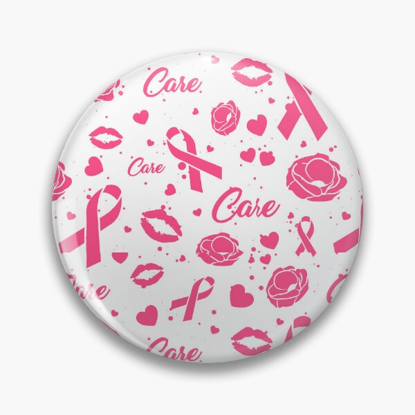 Item preview, Pink Breast Cancer Symbol Pattern Hearts Ribbon Flowers designed and sold by WearWolfDesigns.