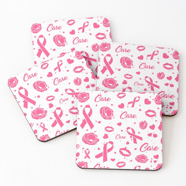 Item preview, Pink Breast Cancer Symbol Pattern Hearts Ribbon Flowers designed and sold by WearWolfDesigns.