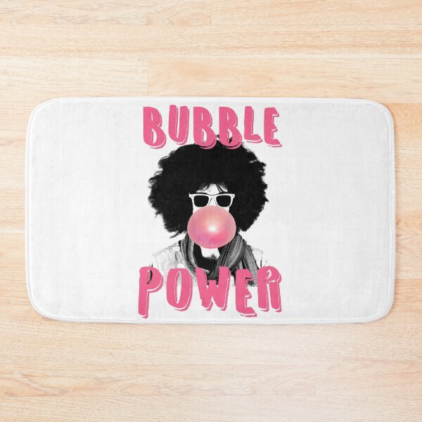 Item preview, Bubble power. Beautiful girl with curly hairstyle and sunglasses inflates a balloon made of chewing gumade of chewing gum designed and sold by Goliardika-Shop.