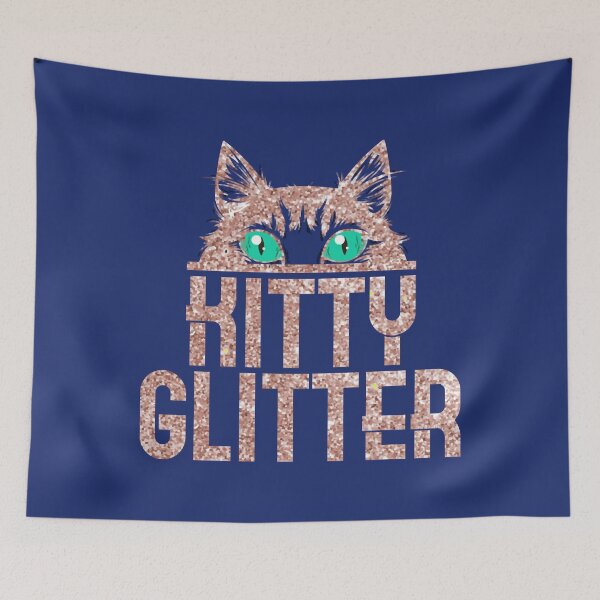 Aperçu de l'œuvre Kitty Glitter Glittery Golden Brillant Moustaches Amour créée et vendue par KaisaHaverte.