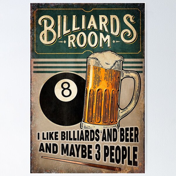 Billiards room i like billiards sport lover Poster