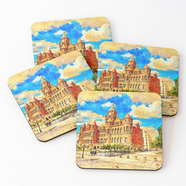 Item preview, The Dallas County Courthouse - digital painting with a vintage look designed and sold by NickoPrints.