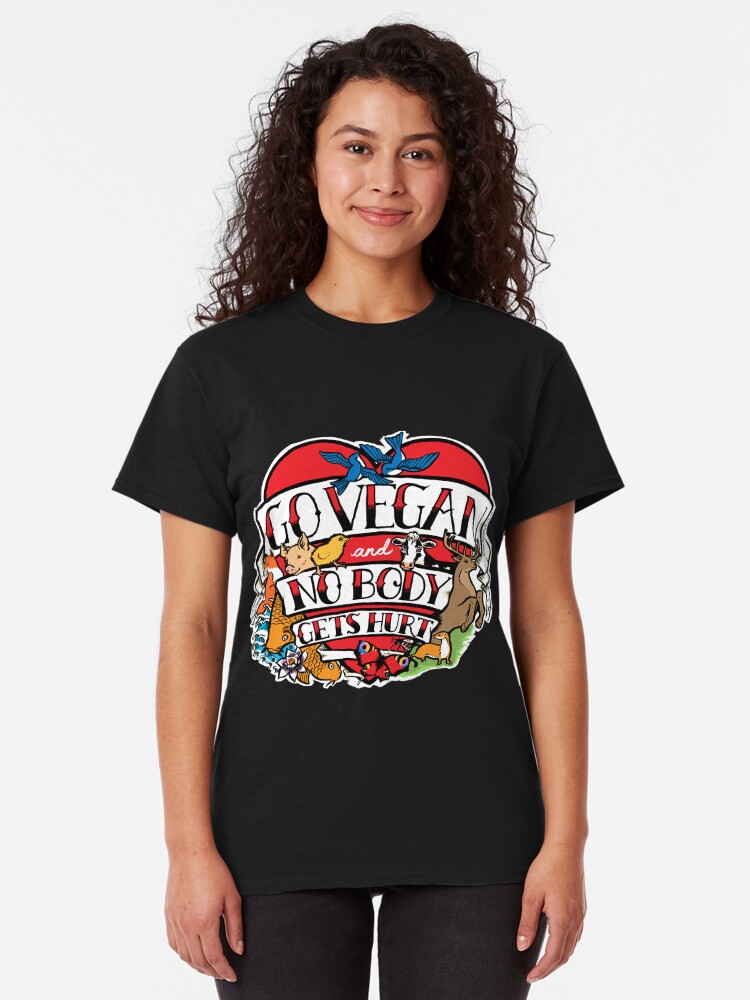 Alternate view of go vegan tattoo design Classic T-Shirt