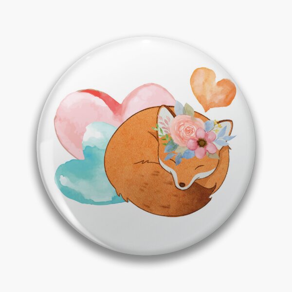 Item preview, Hello Spring Fox Flower Watercolor Pattern designed and sold by Holisticfox.