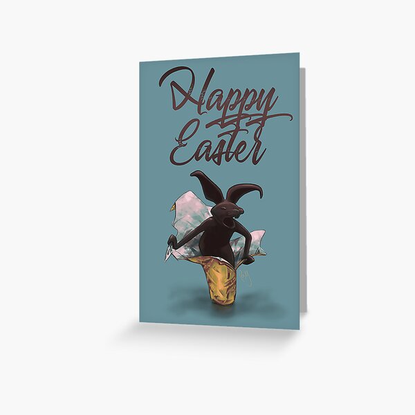 Escaping Easter Bunny Greeting Card
