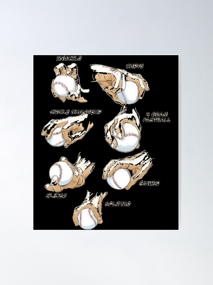 Baseball Pitching Grips Custom Poster