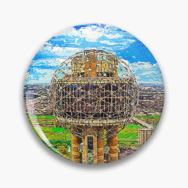 Item preview, Margaret McDermott Bridge and the Reunion Tower in Dallas, Texas - colored drawing designed and sold by NickoPrints.