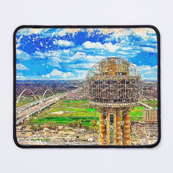 Item preview, Margaret McDermott Bridge and the Reunion Tower in Dallas, Texas - colored drawing designed and sold by NickoPrints.