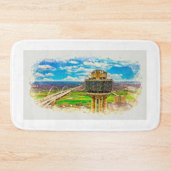 Item preview, Margaret McDermott Bridge and the Reunion Tower in Dallas, Texas - watercolor painting designed and sold by NickoPrints.