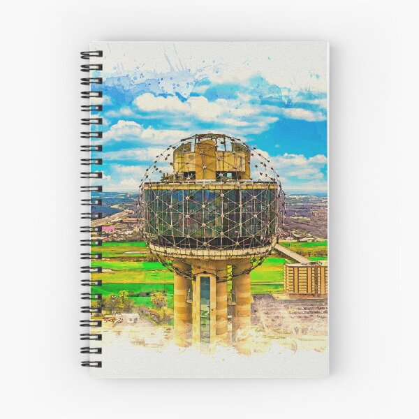 Item preview, Margaret McDermott Bridge and the Reunion Tower in Dallas, Texas - watercolor painting designed and sold by NickoPrints.