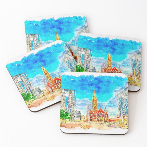 Item preview, A view of Ross Avenue in Dallas near the Cathedral Shrine of the Virgin of Guadalupe designed and sold by NickoPrints.