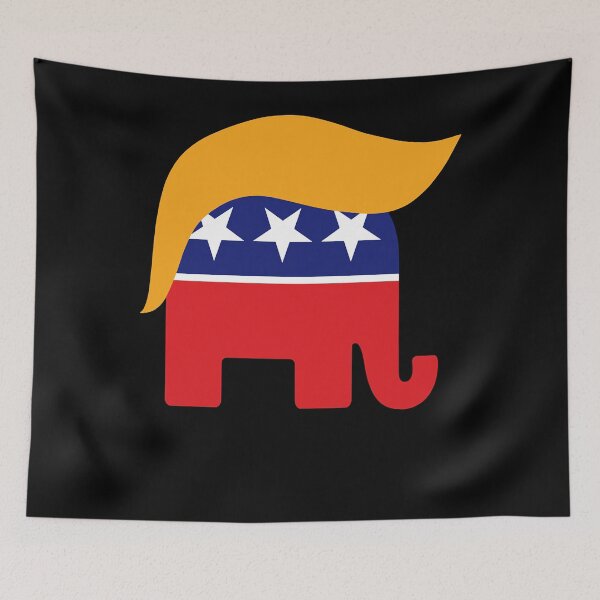 Aperçu de l'œuvre Logo de cheveux d'éléphant républicain Donald Trump GOP Classic créée et vendue par SamuelSpencer82.
