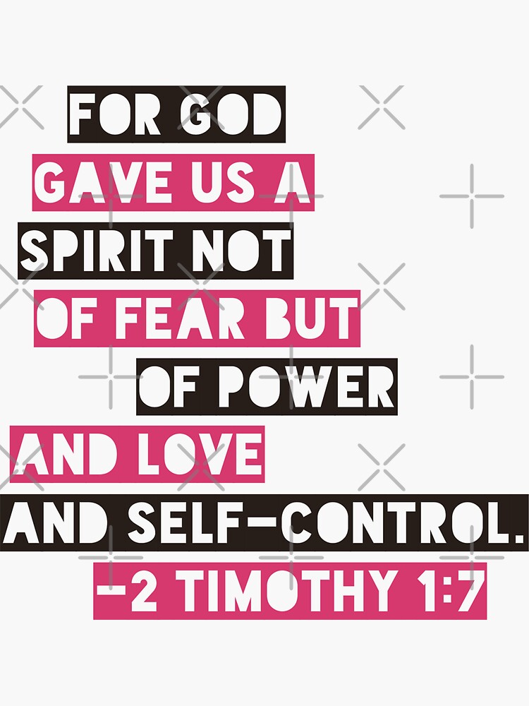 2 Timothy 1 7 Sticker, Bible Verse Stickers, Bible Journaling