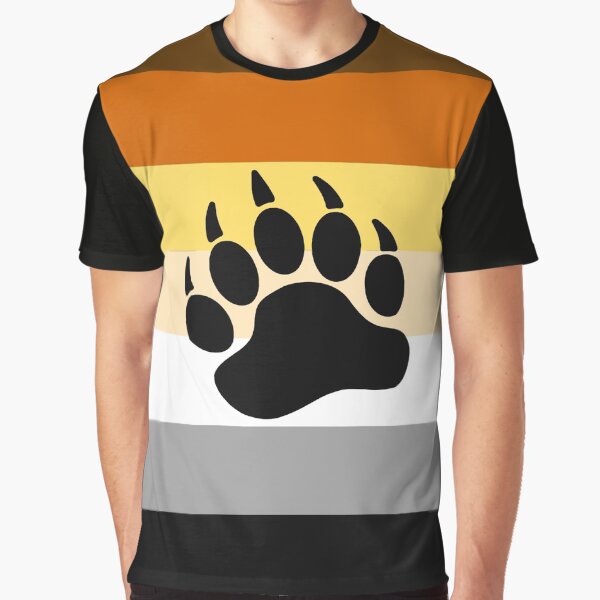 Bear Pride Flag Stripe Graphic T-Shirt