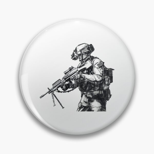 Artikelvorschau, Ranger Nachtsicht Handzeichnung Soldat USA Falle entworfen und verkauft von LeonatBiader.