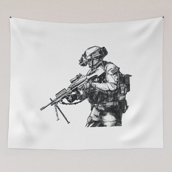 Item preview, Ranger night vision hand drawing soldier USA Falle designed and sold by LeonatBiader.